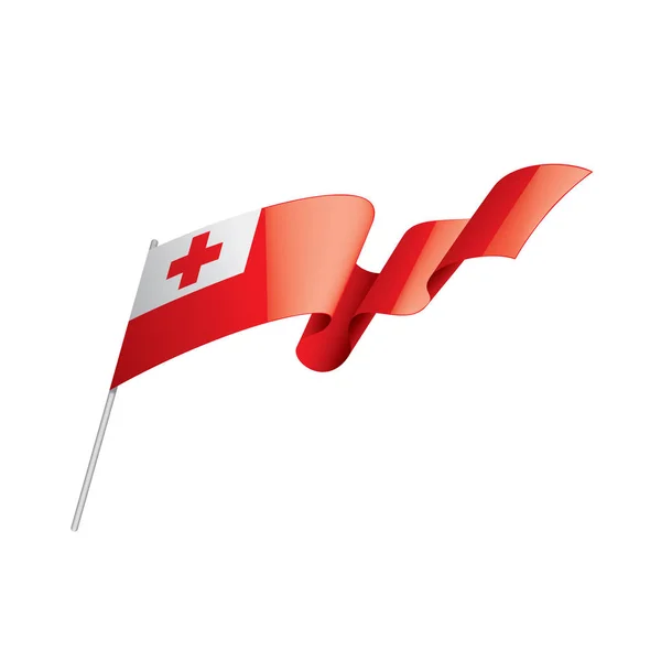 Tonga vlag, vector illustratie op een witte achtergrond. — Stockvector