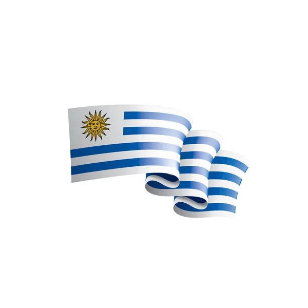 Bandera de Uruguay, ilustración vectorial sobre fondo blanco. — Archivo Imágenes Vectoriales