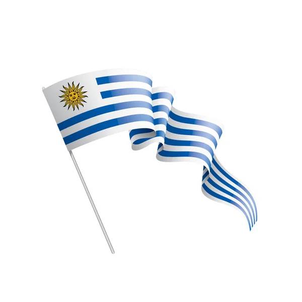 Uruguay vlag, vector illustratie op een witte achtergrond. — Stockvector