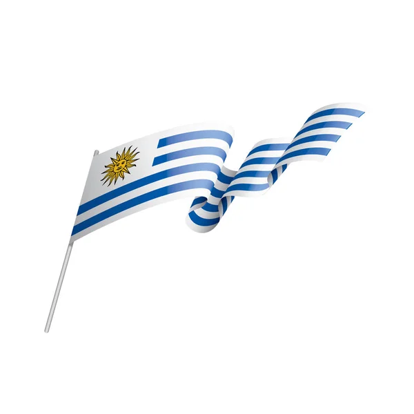 Bandera de Uruguay, ilustración vectorial sobre fondo blanco. — Archivo Imágenes Vectoriales