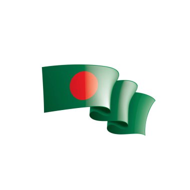 Bangladeş bayrağı, beyaz arkaplanda vektör illüstrasyonu