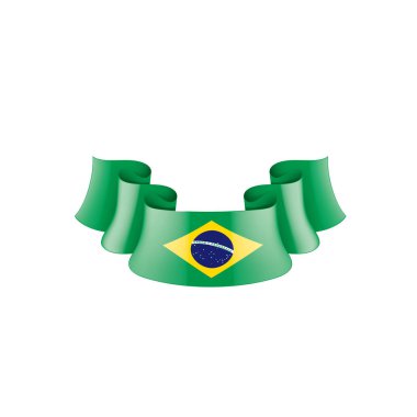 Brezilya bayrağı, beyaz bir arka plan üzerinde vektör çizim