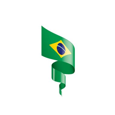 Brezilya bayrağı, beyaz bir arka plan üzerinde vektör çizim