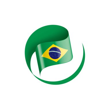 Brezilya bayrağı, beyaz bir arka plan üzerinde vektör çizim
