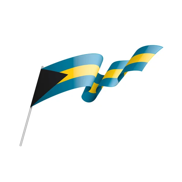 Bandeira das Bahamas, ilustração vetorial sobre um fundo branco —  Vetores de Stock