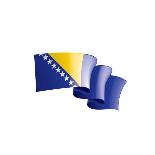 Bosnien och Hercegovina flagga, vektor illustration på en vit bakgrund — Stock vektor