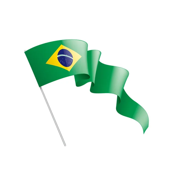 Brazil zászló, egy fehér háttér vektor illusztráció — Stock Vector