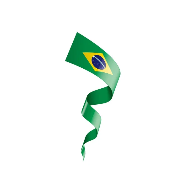 Bandera de Brasil, ilustración vectorial sobre fondo blanco — Vector de stock