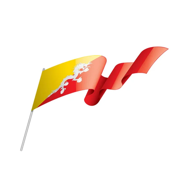 Bhutan flag, vector illustration on a white background — Stock Vector