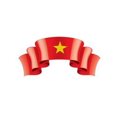 Vietnam bayrağı, beyaz arka planda vektör illüstrasyonu