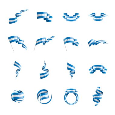 Beyaz arkaplanda Honduras bayrağı, vektör illüstrasyonu