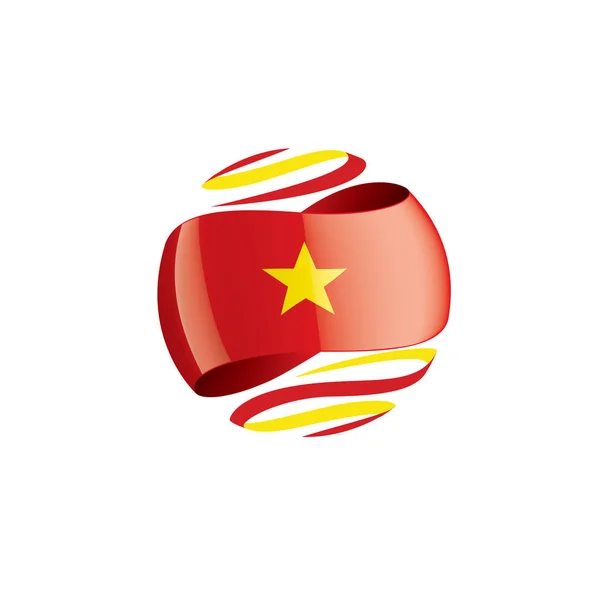 Vietnam flagga, vektor illustration på en vit bakgrund — Stock vektor