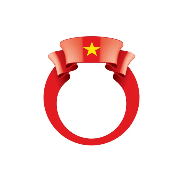 Bandeira do Vietname, ilustração vetorial sobre um fundo branco —  Vetores de Stock