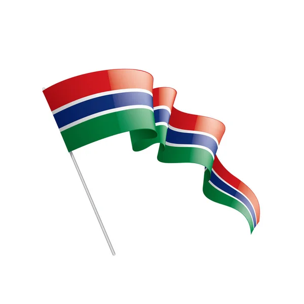 Gambia vlag, vector illustratie op een witte achtergrond — Stockvector