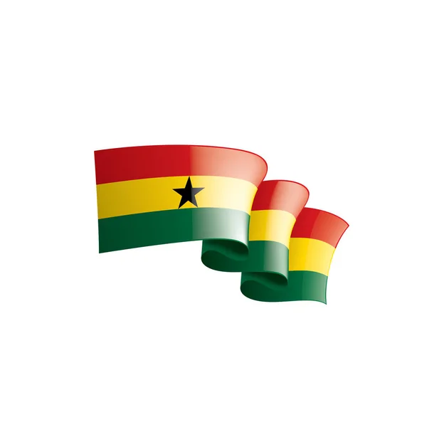 Bandeira do Gana, ilustração vetorial sobre um fundo branco —  Vetores de Stock