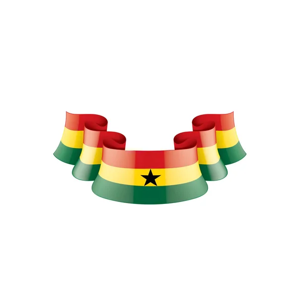 Ghana Nationale Vlag Vector Illustratie Een Witte Achtergrond — Stockvector