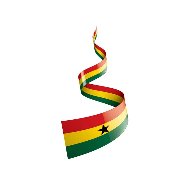 Bandera de Ghana, ilustración vectorial sobre fondo blanco — Archivo Imágenes Vectoriales