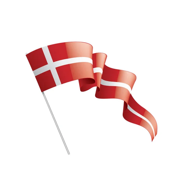 Denmark flag, vector illustration on a white background — Stock Vector