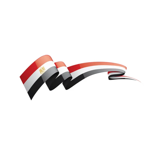 Egypten flagga, vektorillustration på vit bakgrund — Stock vektor