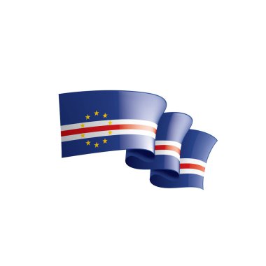 Cape Verde bayrağı, beyaz arkaplanda vektör çizimi