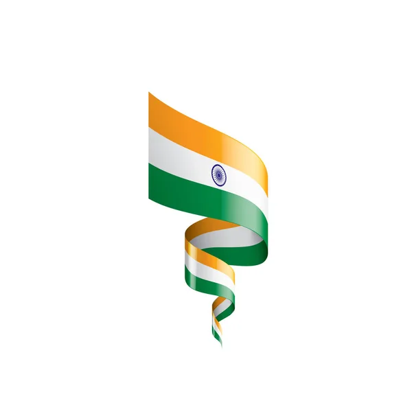 India vlag, vector illustratie op een witte achtergrond — Stockvector