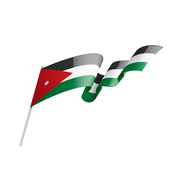 Jordan flag, vector illustration on a white background — Stock Vector