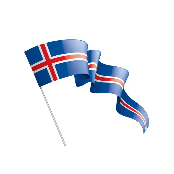 IJslandse vlag, vectorillustratie op een witte achtergrond — Stockvector