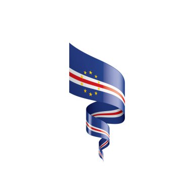 Cape Verde bayrağı, beyaz arkaplanda vektör çizimi