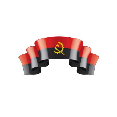 Angola bayrağı, beyaz bir arka plan üzerinde vektör çizim