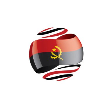 Angola bayrağı, beyaz bir arka plan üzerinde vektör çizim