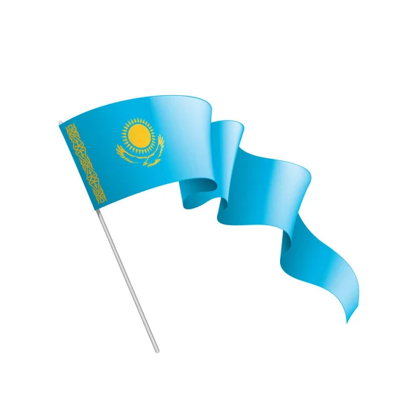 Bandera de Kazajstán, ilustración vectorial sobre fondo blanco — Vector de stock