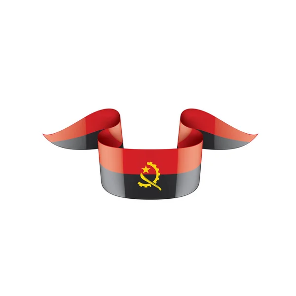 Angola National Flag Vector Illustration White Background — Stock Vector
