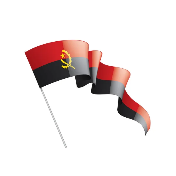 Angolas flagga, vektorillustration på vit bakgrund — Stock vektor