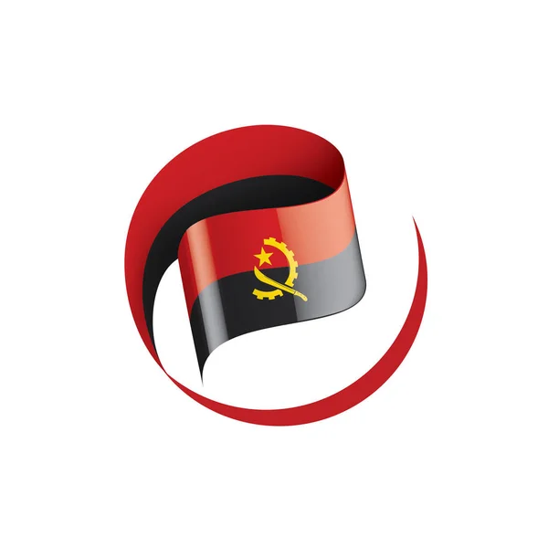 Angolas Nationella Flagga Vektor Illustration Vit Bakgrund — Stock vektor