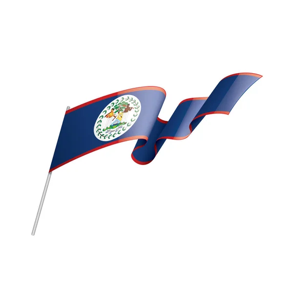 Drapeau Belize, illustration vectorielle sur fond blanc — Image vectorielle