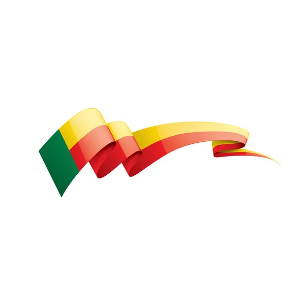 Benin flag, vector illustration on a white background — Stock Vector