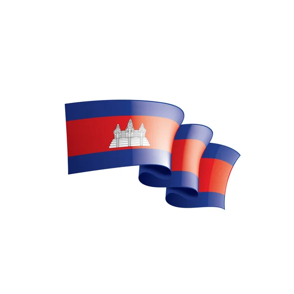 カンボジアの国旗は、白の背景にベクトル画像 — ストックベクタ