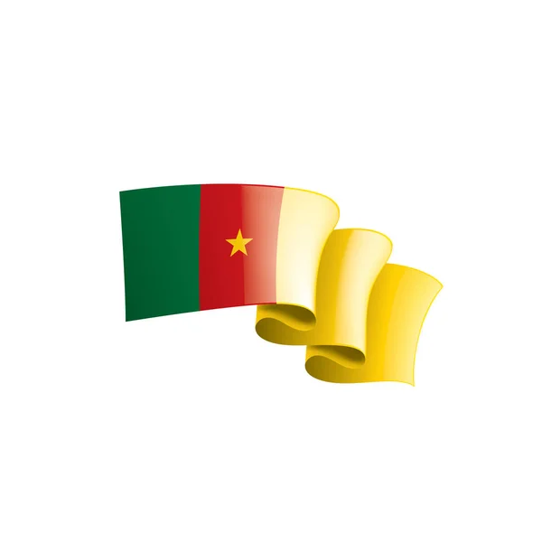 Flaga Kamerunu, wektor ilustracja na białym tle — Wektor stockowy