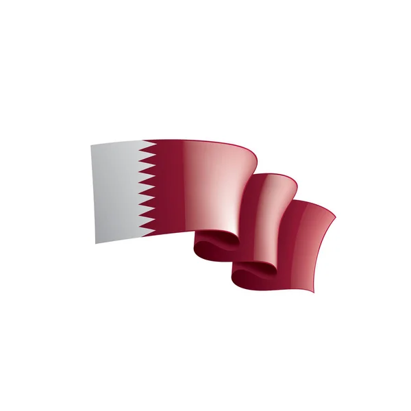 Vlag van Qatar, vectorillustratie op een witte achtergrond — Stockvector