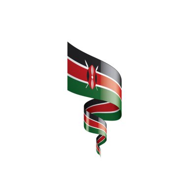 Kenya bayrak, beyaz bir arka plan üzerinde vektör çizim