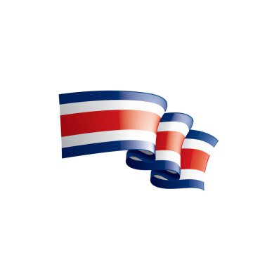 Kosta Rika bayrağı, beyaz arkaplanda vektör illüstrasyonu