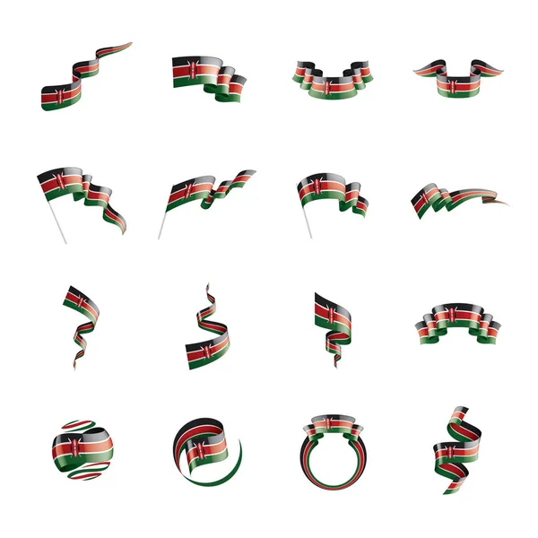 Keňa vlajka, vektorové ilustrace na bílém pozadí — Stockový vektor