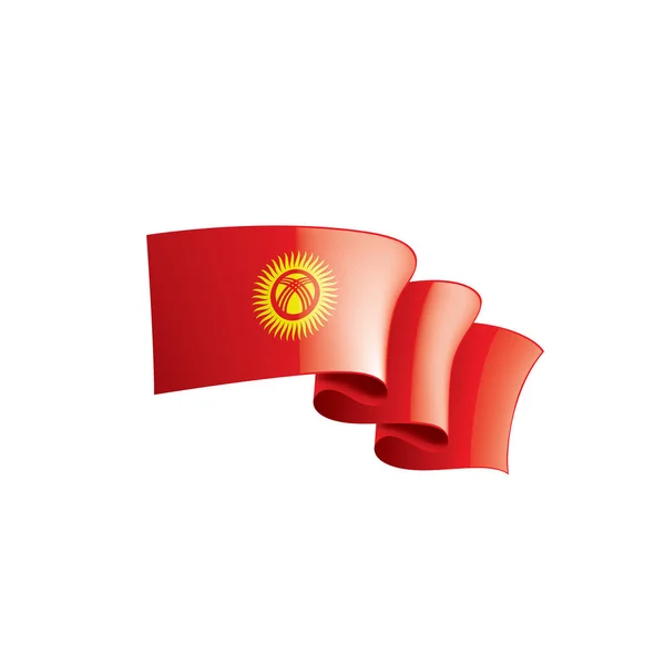 Vlajka Kyrgyzstánu, vektorové ilustrace na bílém pozadí — Stockový vektor