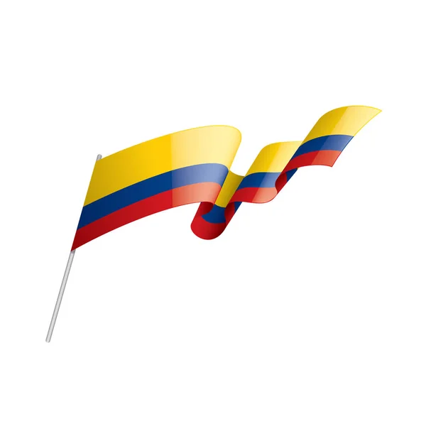 Colombia flagga, vektor illustration på en vit bakgrund — Stock vektor