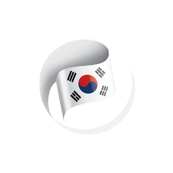 Güney Kore bayrağı, beyaz bir arka plan üzerinde vektör çizim — Stok Vektör