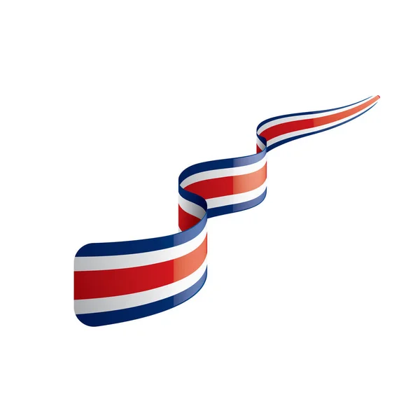 Costa Rica Nemzeti Zászló Vektor Illusztráció Fehér Alapon — Stock Vector