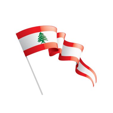 Lübnan bayrağı, beyaz bir arka plan üzerinde vektör çizim