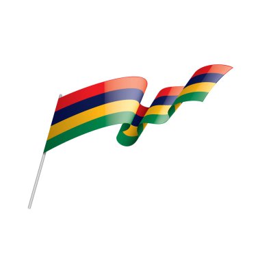 Mauritius bayrak, beyaz bir arka plan üzerinde vektör çizim