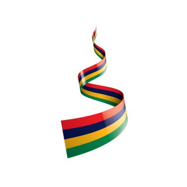Mauritius bayrak, beyaz bir arka plan üzerinde vektör çizim