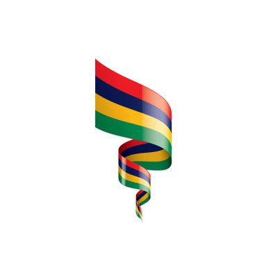 Mauritius bayrak, beyaz bir arka plan üzerinde vektör çizim